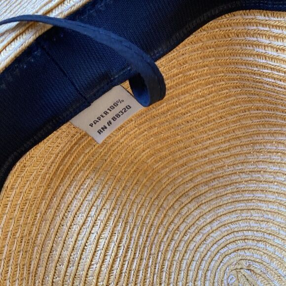 New CC Creations Paper Floppy Straw Hat embroidered do not disturb OS - Picture 4 of 8